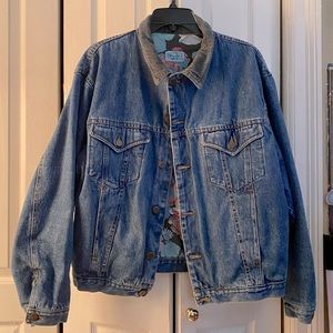 Benetton vintage floral lined jean jacket